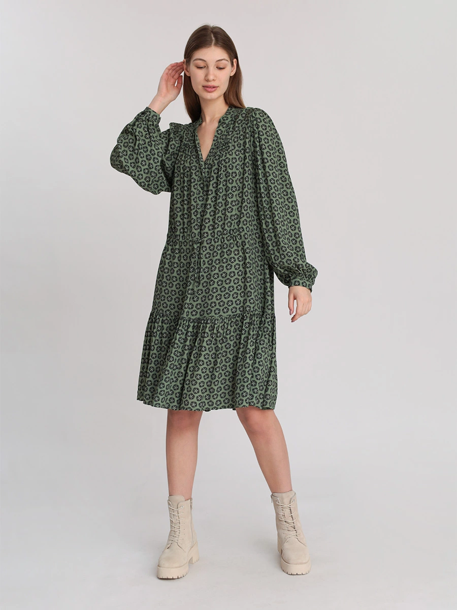 Платье из вискозы с воланом